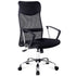 Black High Back Office Chair PU Leather Mesh Office Student Seat